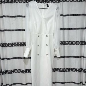 White SHEIN Dress , true to size , new without tags, never worn